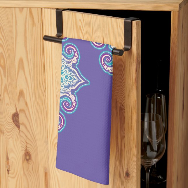 Flower Of Life - Indian Mandala 2 Kitchen Towel (Thirds Fold)