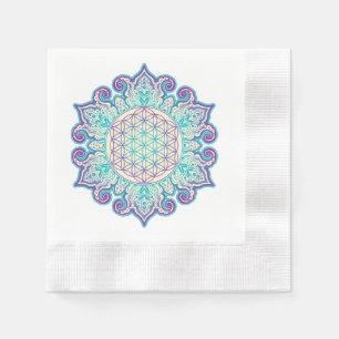 Flower Of Life - Indian Mandala 2 Napkin