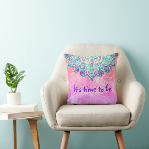Flower Of Life - Indian Mandala 2 Throw Pillow