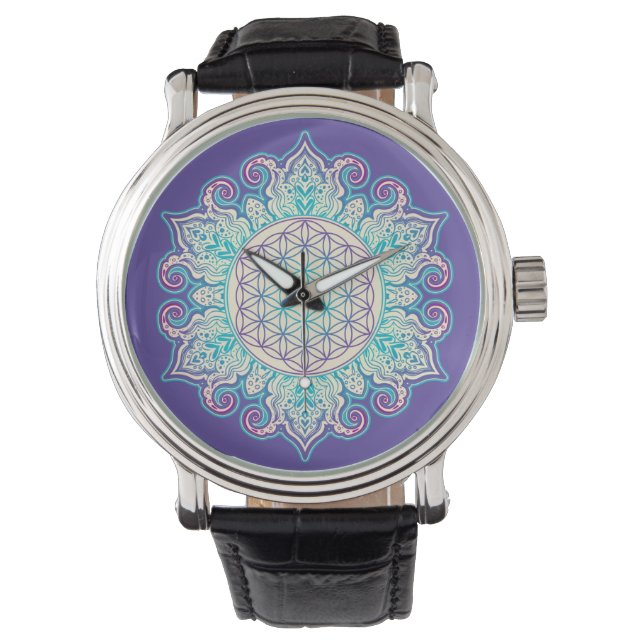 Flower Of Life - Indian Mandala 2 Watch (Front)