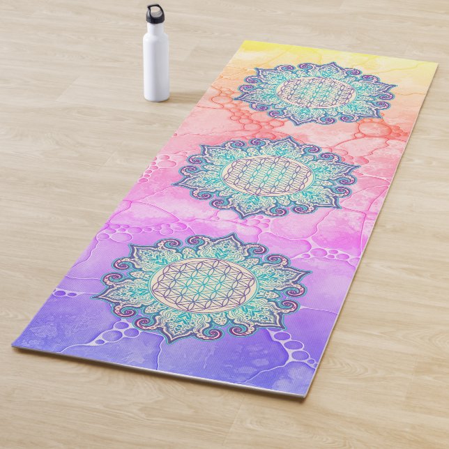 Flower Of Life - Indian Mandala 2 Yoga Mat (In Situ)