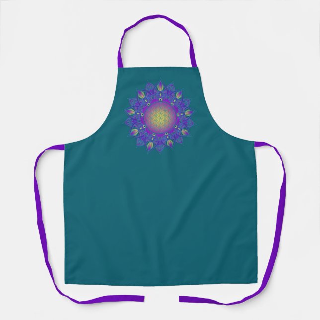 Flower Of Life - Indian Mandala 3 Apron (Front)