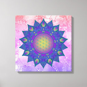 Flower Of Life - Indian Mandala 3 Canvas Print