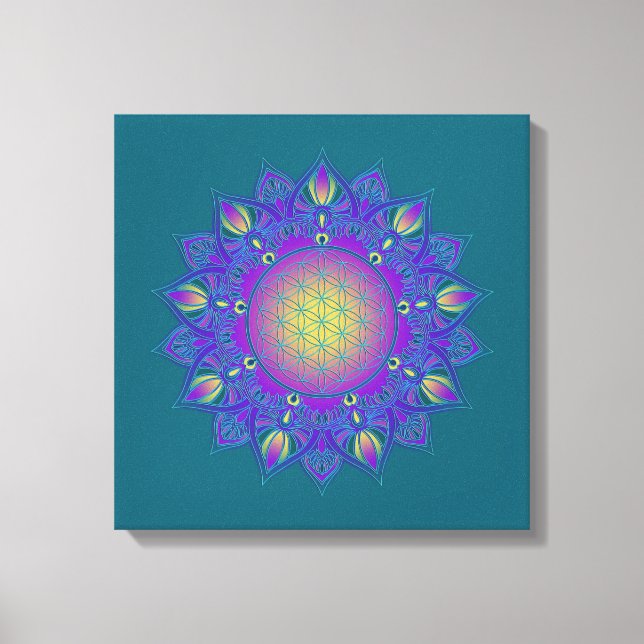 Flower Of Life - Indian Mandala 3 Canvas Print (Front)