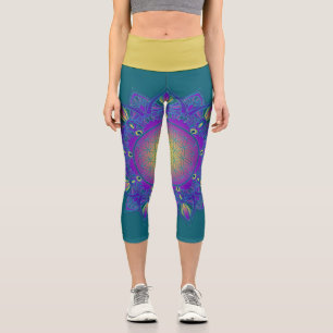 Flower Of Life - Indian Mandala 3 Capri Leggings