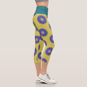 Flower Of Life - Indian Mandala 3 Capri Leggings