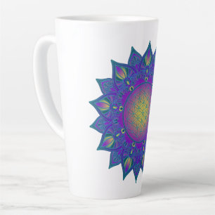 Flower Of Life - Indian Mandala 3 Latte Mug