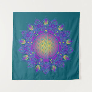 Flower Of Life - Indian Mandala 3 Tapestry