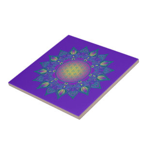 Flower Of Life - Indian Mandala 3 Tile