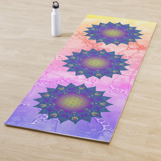 Flower Of Life - Indian Mandala 3 Yoga Mat (In Situ)