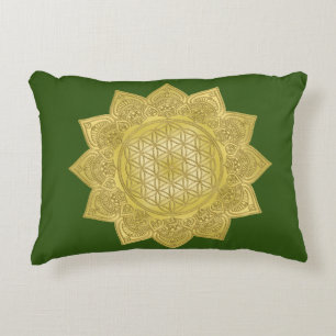 Flower Of Life - Indian Mandala 4 Accent Pillow