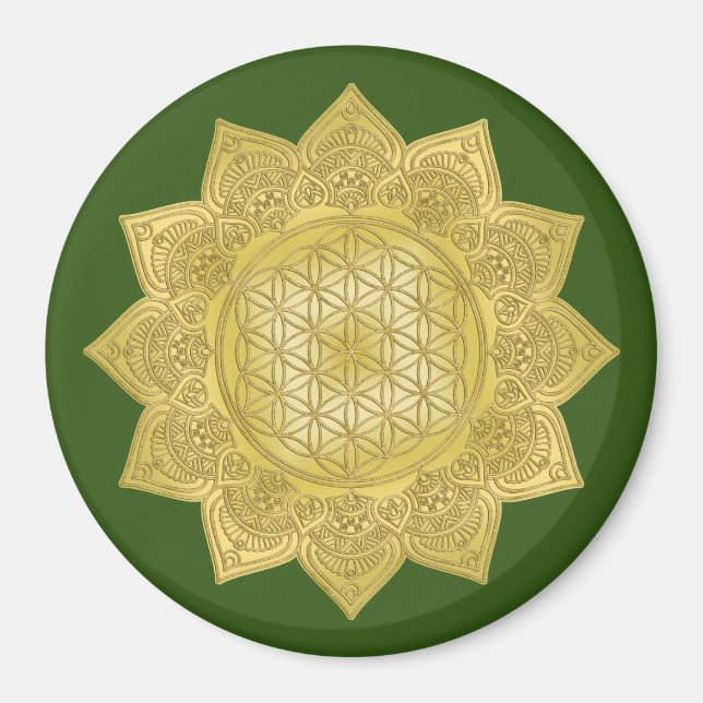 Flower Of Life - Indian Mandala 4 Magnet (Front)