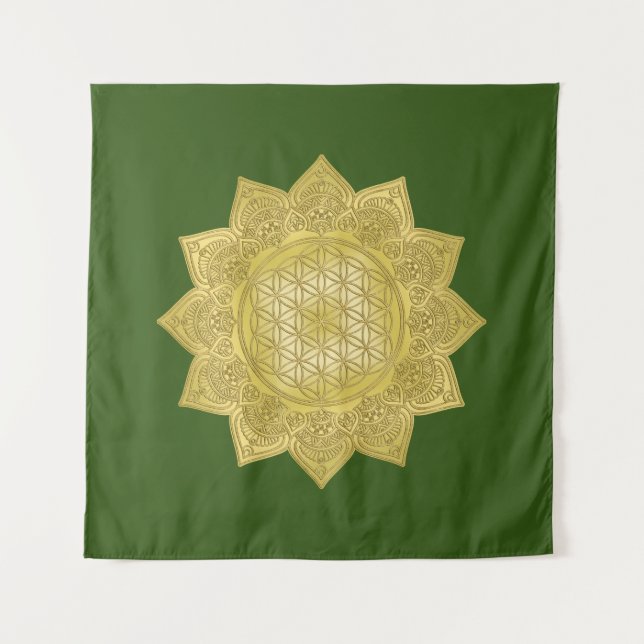Flower Of Life - Indian Mandala 4 Tapestry (Front)