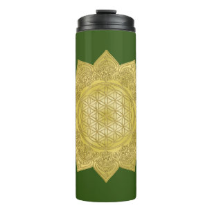 Flower Of Life - Indian Mandala 4 Thermal Tumbler