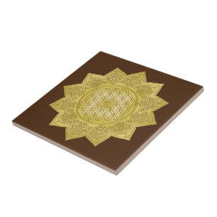 Flower Of Life - Indian Mandala 4 Tile