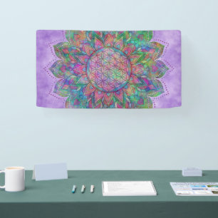 Flower Of Life - Indian Mandala 7c Banner