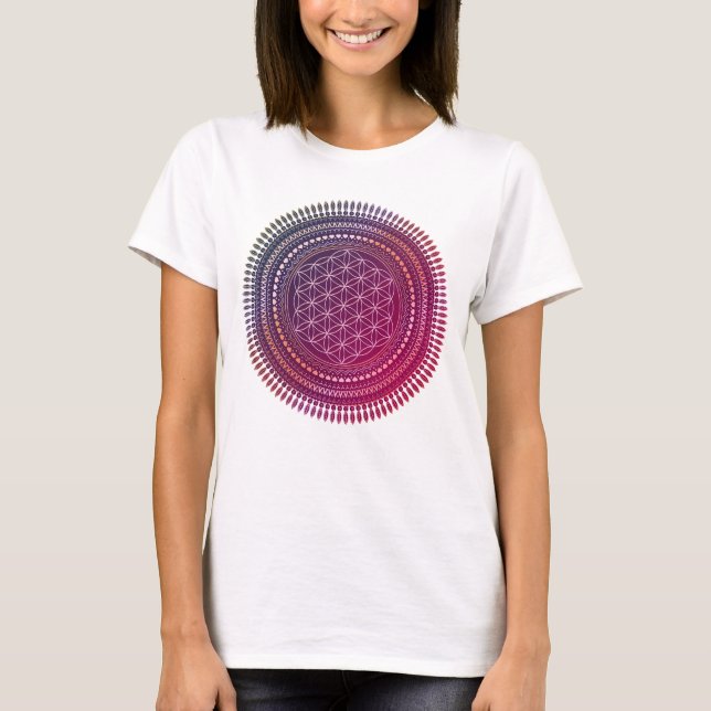 Flower Of Life - Indigenous Mandala 3a T-Shirt (Front)