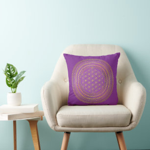 Flower Of Life - Indigenous Mandala 4 Throw Pillow