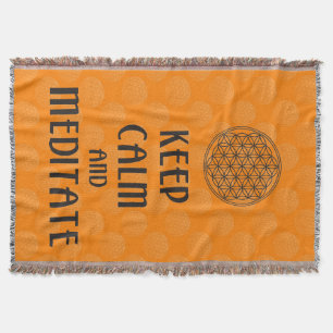 Flower of Life - KEEP CALM and MEDITATE Throw Blanket