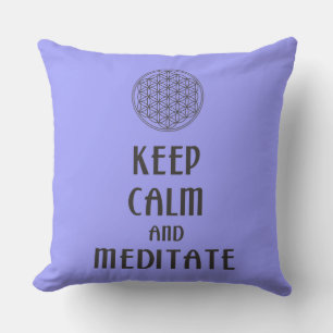 Flower of Life - KEEP CALM and MEDITATE Throw Pillow