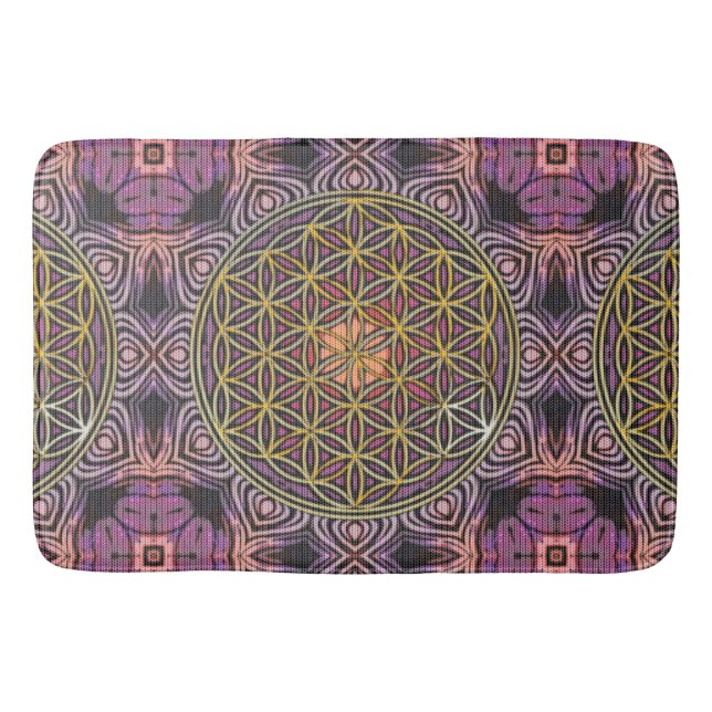 Flower Of Life - knitting seamless pattern V Bath Mat (Front)