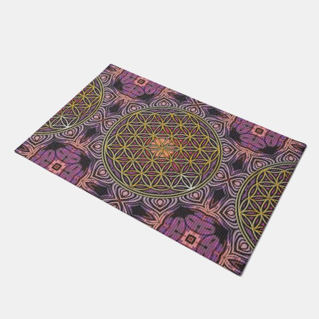 Flower Of Life - knitting seamless pattern V Doormat (Angled)