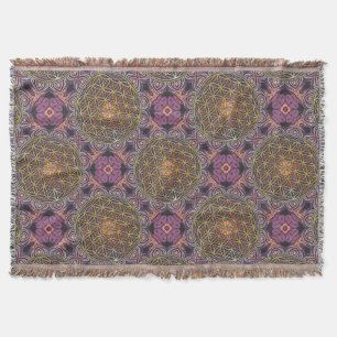 Flower Of Life - knitting seamless pattern V Throw Blanket