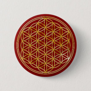 Flower of life little dark red splatter BG 2 Inch Round Button