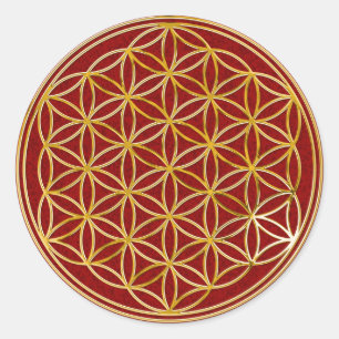 Flower of life little dark red splatter BG Classic Round Sticker