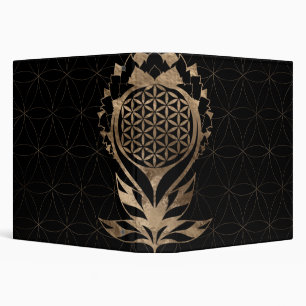 Flower of Life Lotus - Black and Gold Binder