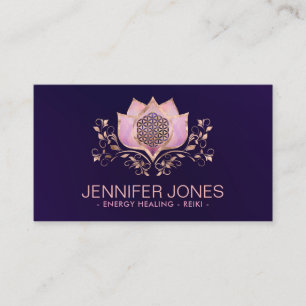 Flower of life lotus flower ornament  business card