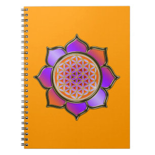 FLOWER OF LIFE - LOTUS violet orange Notebook