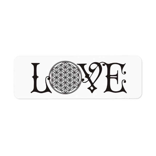 Flower Of Life - LOVE lettering tattoo black (Front)