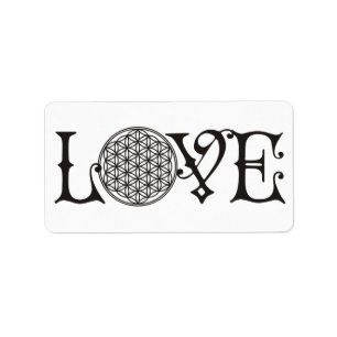 Flower Of Life - LOVE lettering tattoo black Label