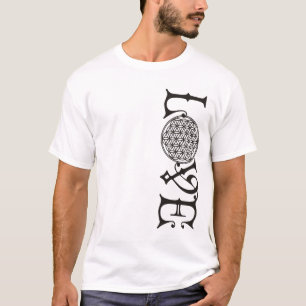 Flower Of Life - LOVE lettering tattoo black T-Shirt