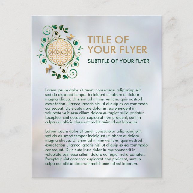 Flower of Life  - Malachite Swirl and Butterflies Flyer (Front)