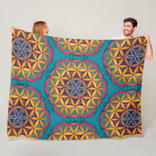 Flower of Life Mandala Fleece Blanket