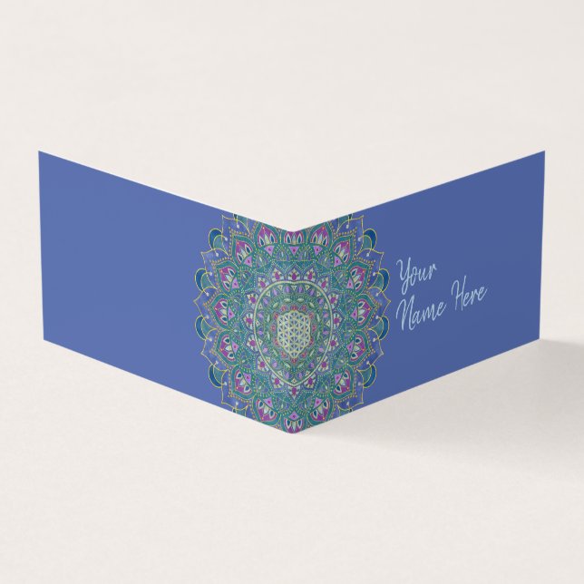 Flower Of Life - Mandala India Style 1 Business Card (Outside)