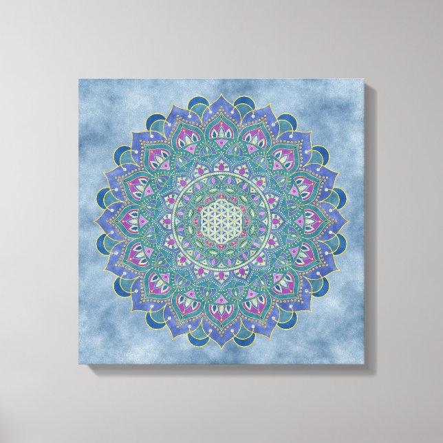 Flower Of Life - Mandala India Style 1 Canvas Print (Front)