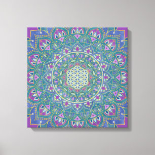 Flower Of Life - Mandala India Style 1 Canvas Print