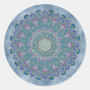 Flower Of Life - Mandala India Style 1 Classic Round Sticker