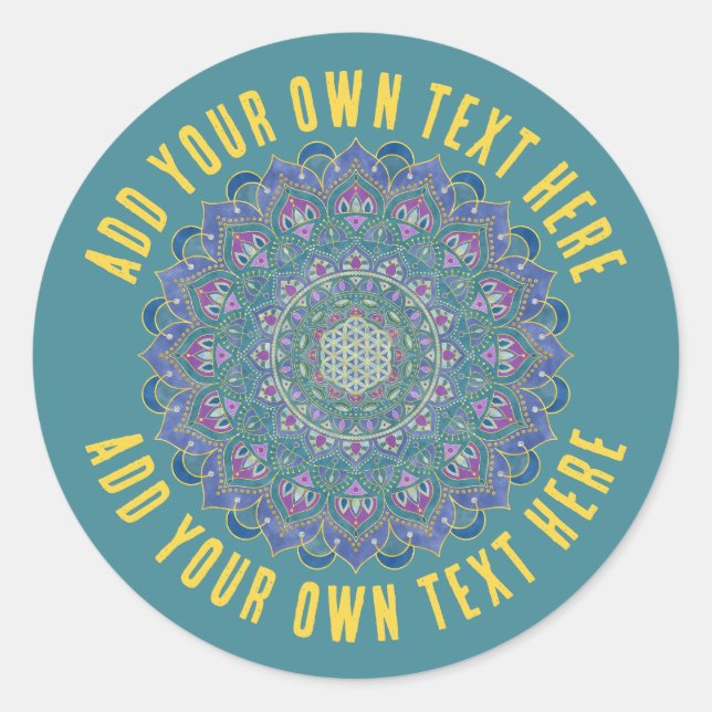 Flower Of Life - Mandala India Style 1 Classic Round Sticker (Front)