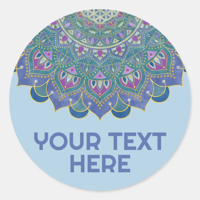 Flower Of Life - Mandala India Style 1 Classic Round Sticker (Front)