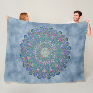 Flower Of Life - Mandala India Style 1 Fleece Blanket