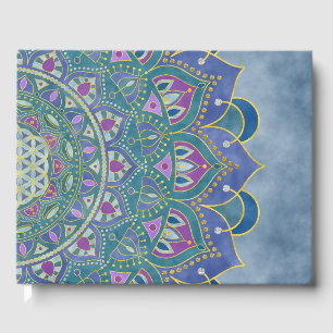 Flower Of Life - Mandala India Style 1 Guest Book