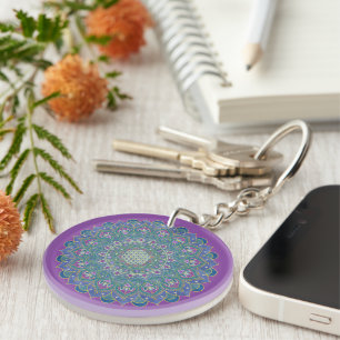 Flower Of Life - Mandala India Style 1 Keychain