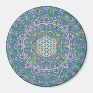 Flower Of Life - Mandala India Style 1 Magnet