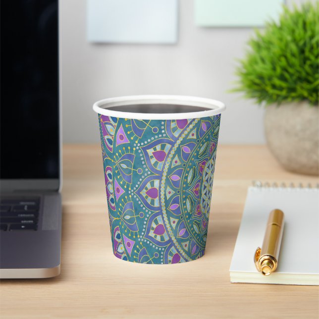 Flower Of Life - Mandala India Style 1 Paper Cups (Insitu)