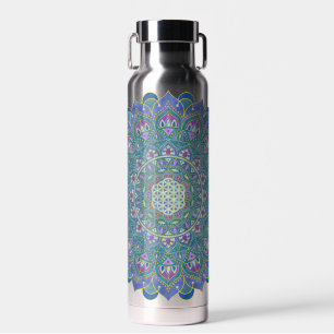 Flower Of Life - Mandala India Style 1 Water Bottle
