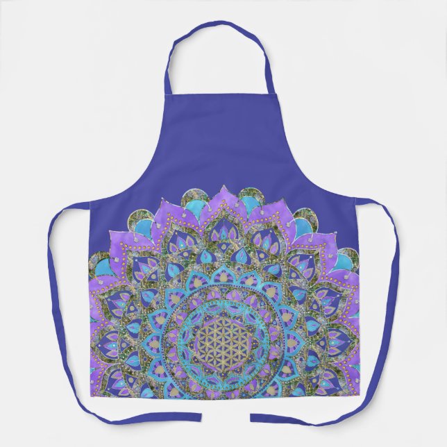 Flower Of Life - Mandala India Style 2 Apron (Front)